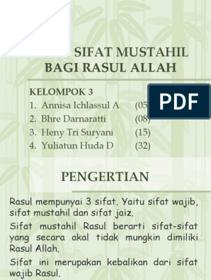 Berapakah sifat mustahil bagi rasul