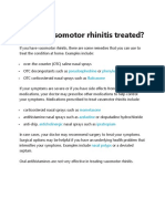 How Is Vasomotor Rhinitis Treated