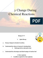 Energy Change During Chemical Reactions