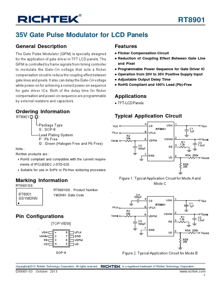 RT8901 Richtek | PDF | Electrical Resistance And Conductance | Capacitor