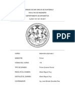 Primer Parcial. Matemática Aplicada 1. Usac.