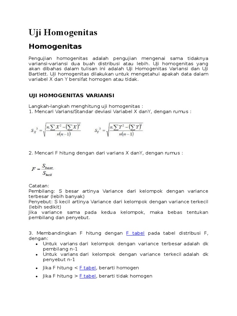 Uji Homogenitas Pdf