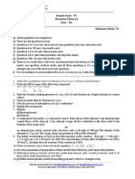 Sample Paper - 05 Chemistry (Theory) Class - XII Maximum Marks: 70 Maximum Marks: 70