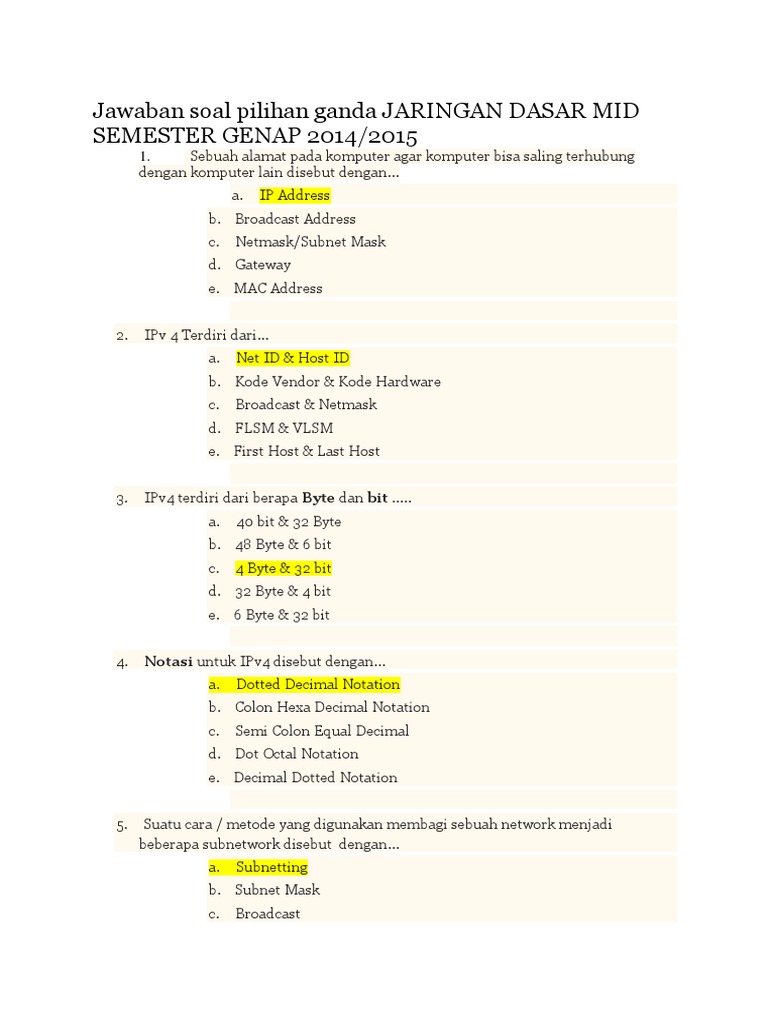 Soal Pilihan Ganda Jaringan Komputer Dan Jawabannya Kanal Jabar
