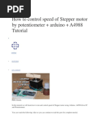 How To Control Speed of Stepper Motor by Potentiometer