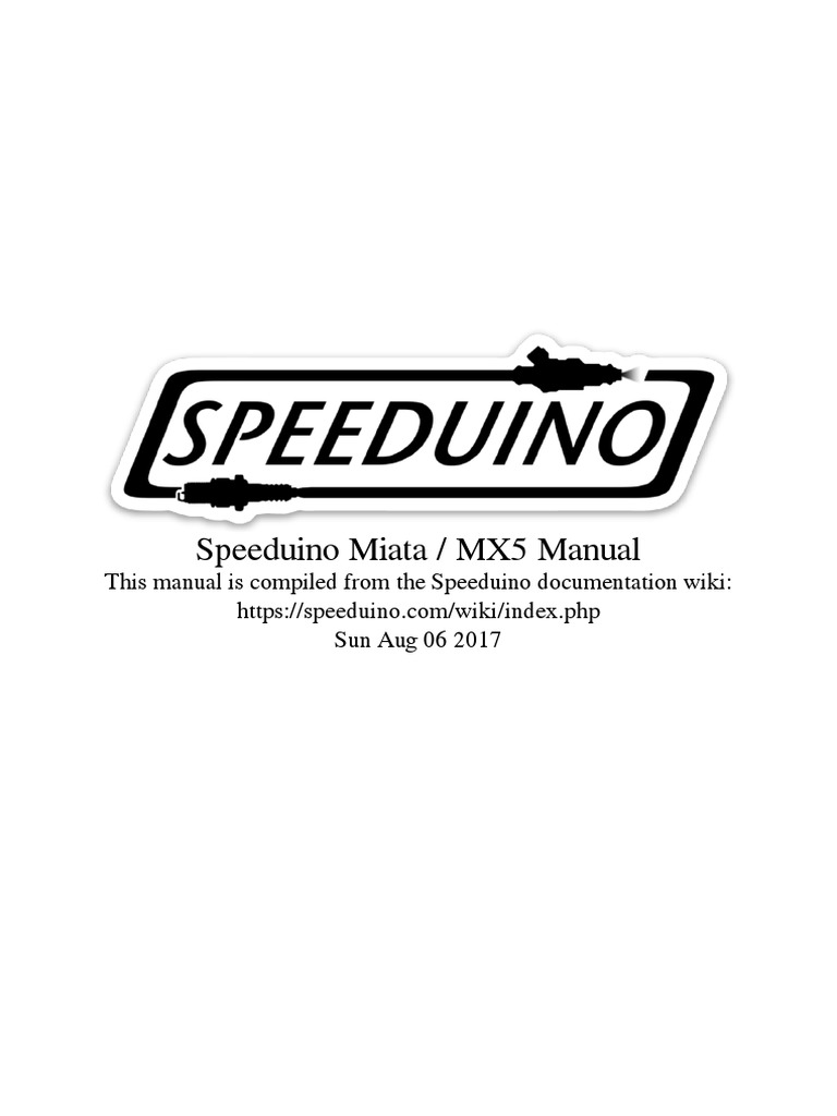 Speeduino Manual PDF Ignition System Throttle