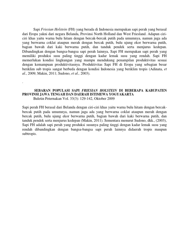 Sapi Friesian Holstein | PDF | Perjalanan | Griya & Taman