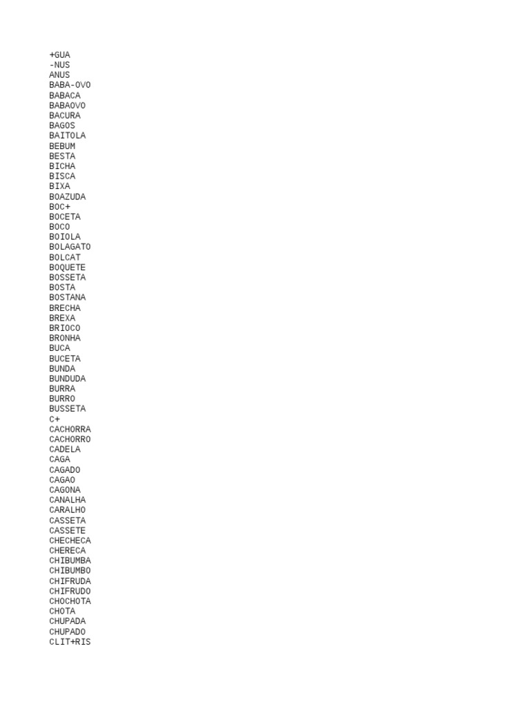 Lista de Palavrões em Português | PDF