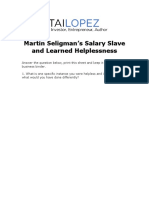 Martin Seligman's Salary Slave and Learned Helplessness