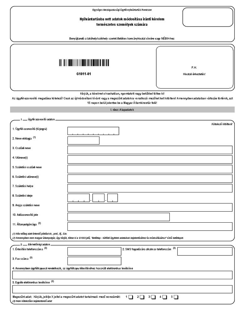 g1011 Nyomtatvány | PDF