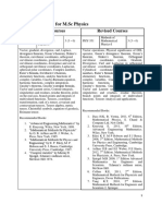 Revised Courses for M.Sc Physics Program