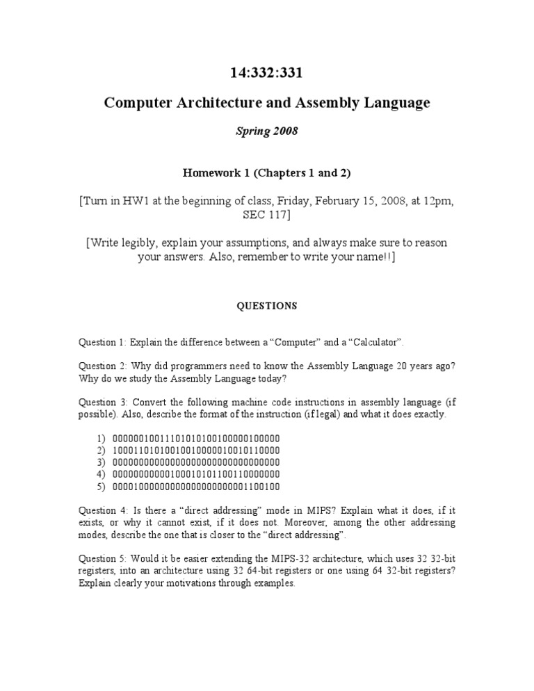 Ece 331 S08-HW1 | PDF