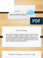 Stress Testing On Janata Bank