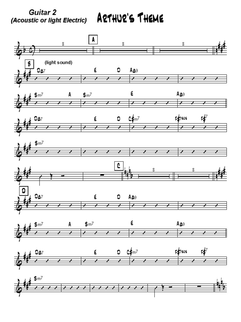 08 Arthur's Theme - Guitar 2 PDF | PDF