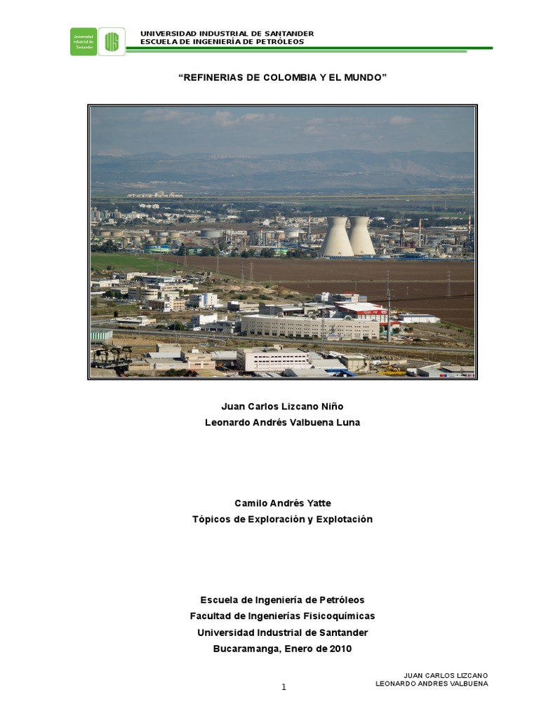 Refinerías de Petróleo en Colombia | PDF | Gasolina | Refinería de petróleo