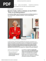 Beatriz Sarlo Sobre Cristina en Las PASO_ _Este Es Su Final Político_ _ Perfil
