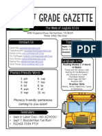 1 Grade Gazette: The Week of August 20-24