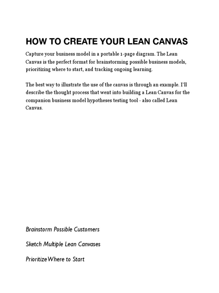 How To Create Your Canvas Model PDF | PDF