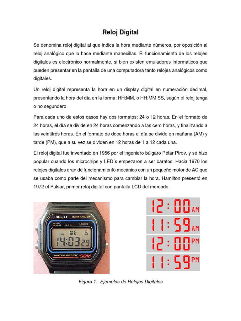 ir a buscar Ascensor Pisoteando Reloj Digital | PDF | Reloj | Electrónica digital