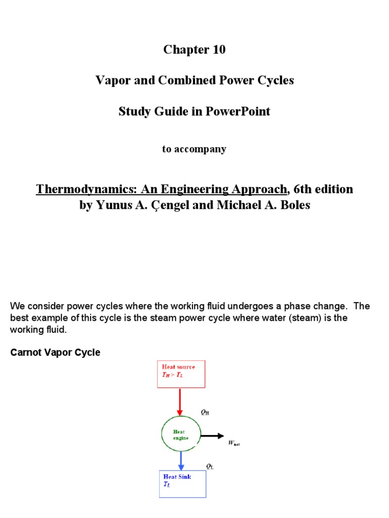 Chapter 10 Vapor and Combined Power Cycles | Download Free PDF | Steam ...