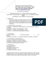 Plano de aula mensal de Química do 1o ano do ensino médio