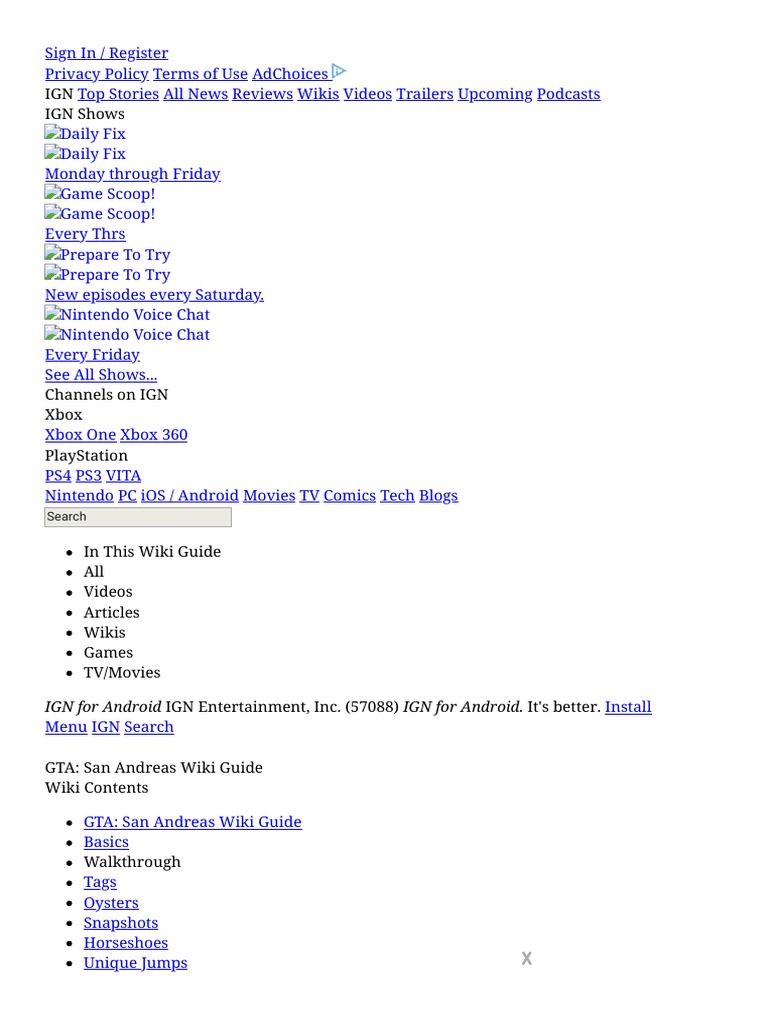 Cheat Codes and Secrets GTA San Andreas Guide IGN🔑 Mergulhe nos