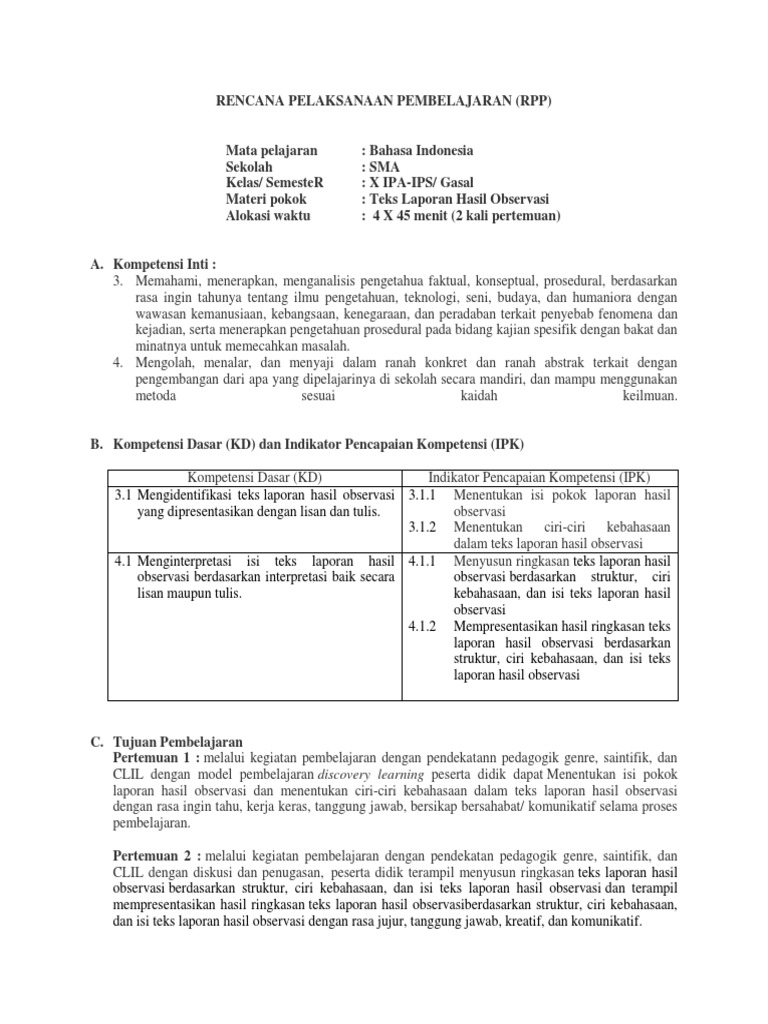 Contoh Format RPP | PDF | Karier & Perkembangan