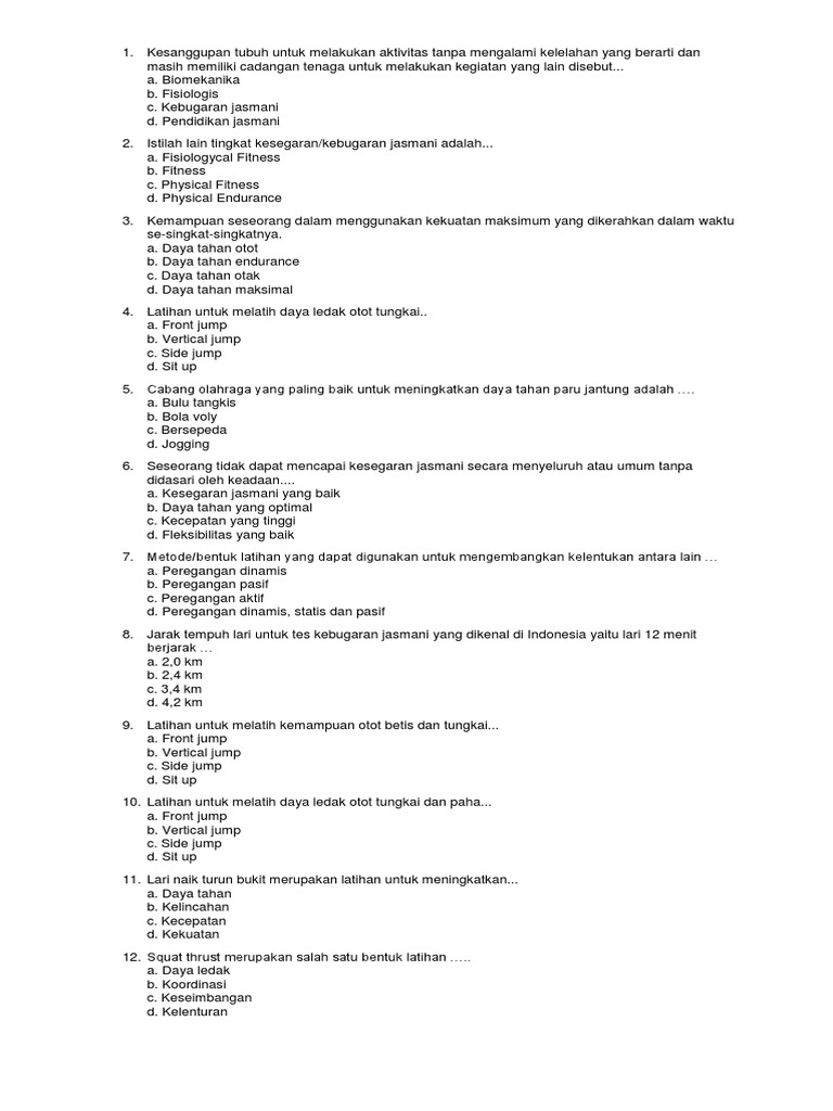 Istilah Lain Tingkat Kesegaran Atau Kebugaran Jasmani Adalah Nasi