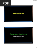 Construction Equipment: Dr. Eng. Hossam M. Toma