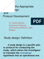 Choosing The Appropriate Study Design