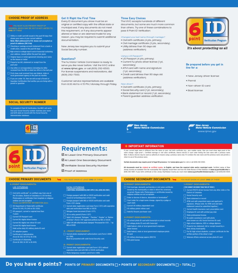 6 Points Nj Dmv | Pdf | Birth Certificate | Identity Document