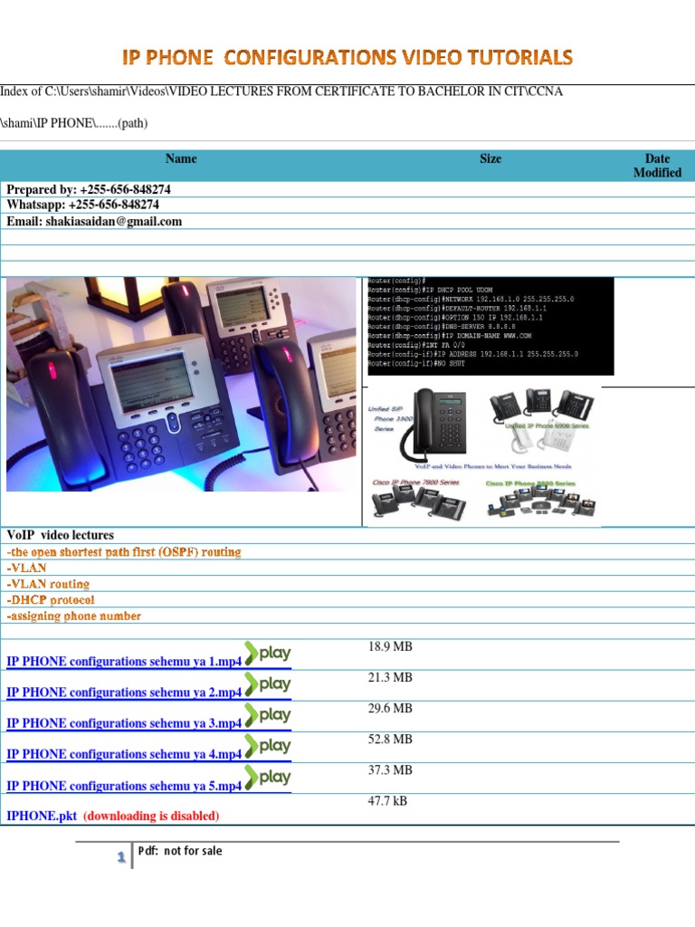 VoIP IP Phone Configurations Series | PDF