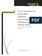 DNA mutation by particulate radiation, electromagnetic radiation and free radical attack