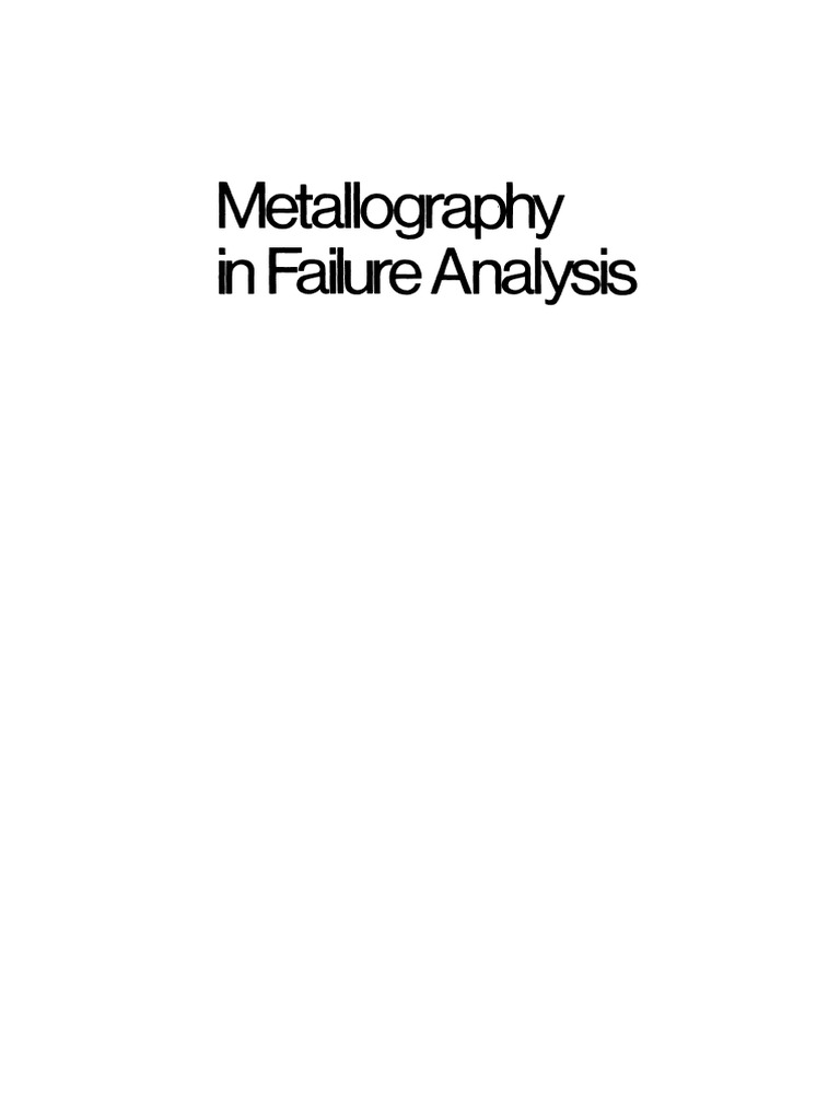 Metallography in Failure Analysis PDF | PDF | Fracture | Fatigue (Material)