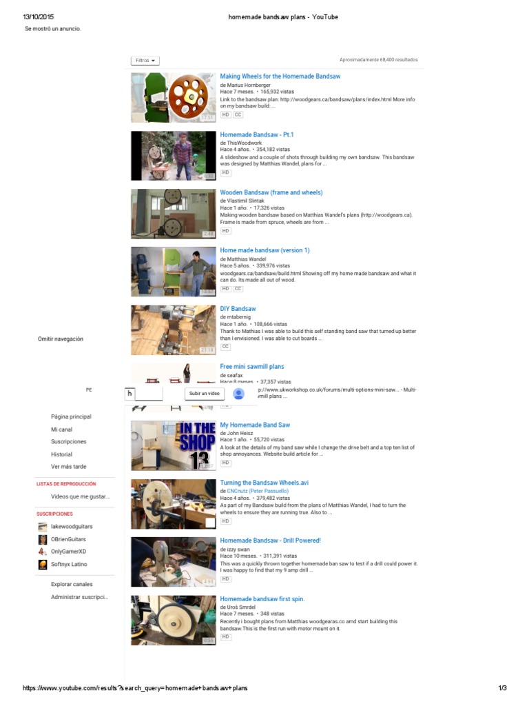 Homemade Bandsaw Plans YouTube PDF | PDF | Cutting | Industrial Processes