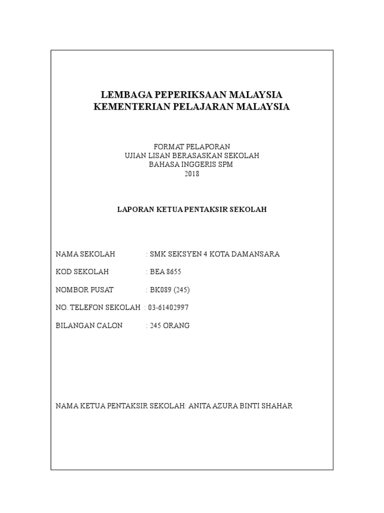 Format Pelaporan Ulbs2018 Fluency Psycholinguistics
