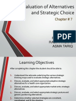 Evaluation of Alternatives and Strategic Choice: Chapter # 7