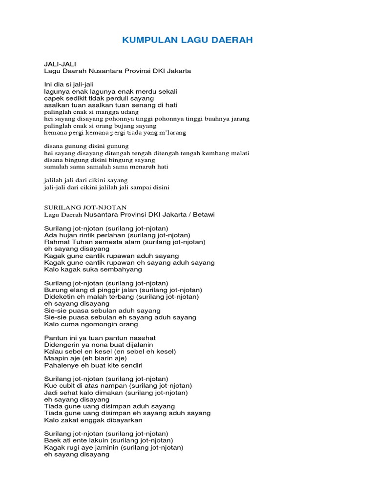 Lagu Daerah