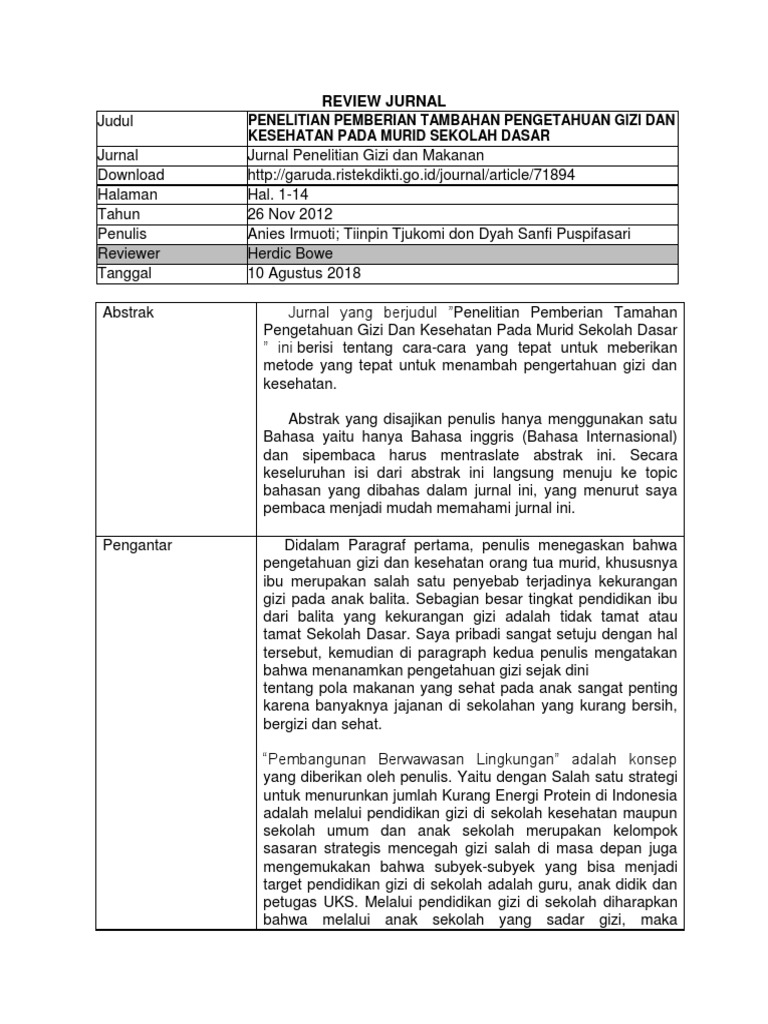 Review Jurnal Bahasa Inggris - Garut Flash