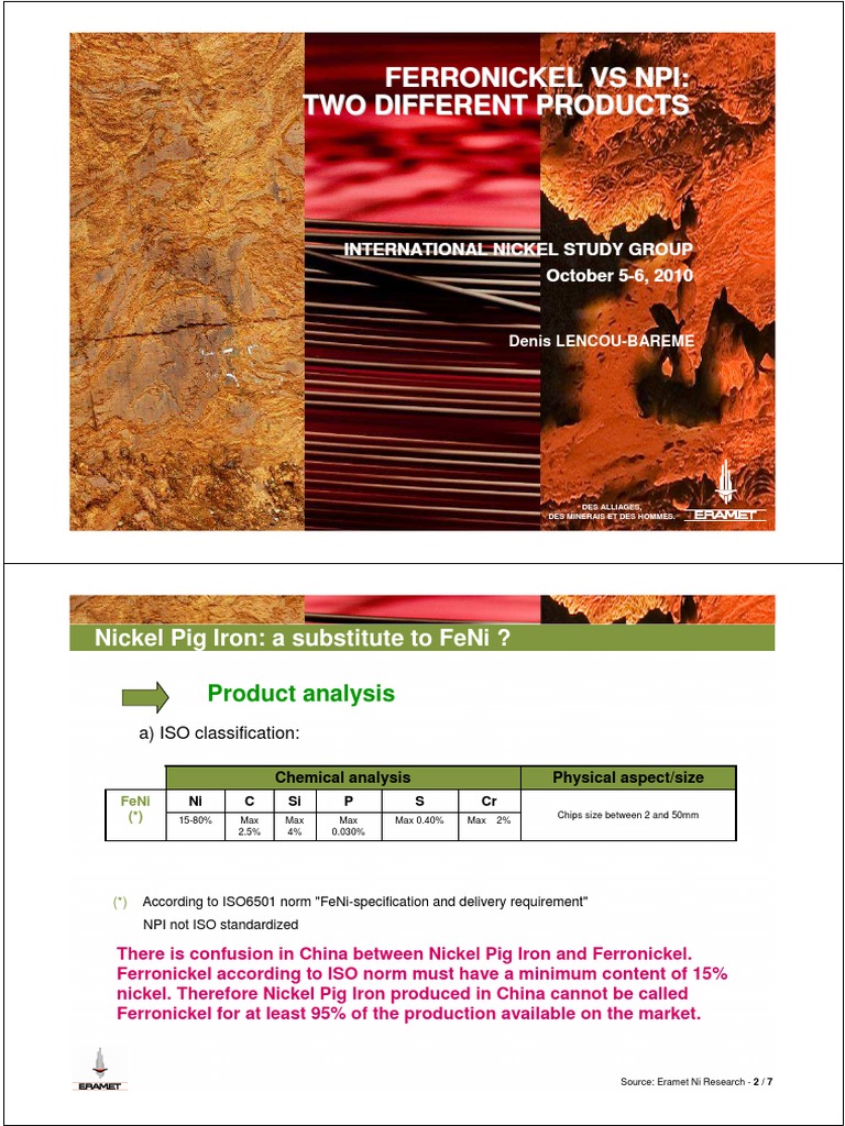 Npi Vs Ferronickel PDF PDF Nickel Steel