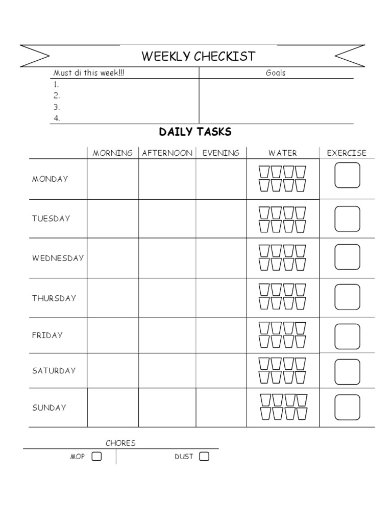 Weekly Task and Goals Planner | PDF