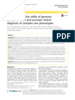 An Example of The Utility of Genomic Analysis For Fast and Accurate Clinical Diagnosis of Complex Rare Phenotypes
