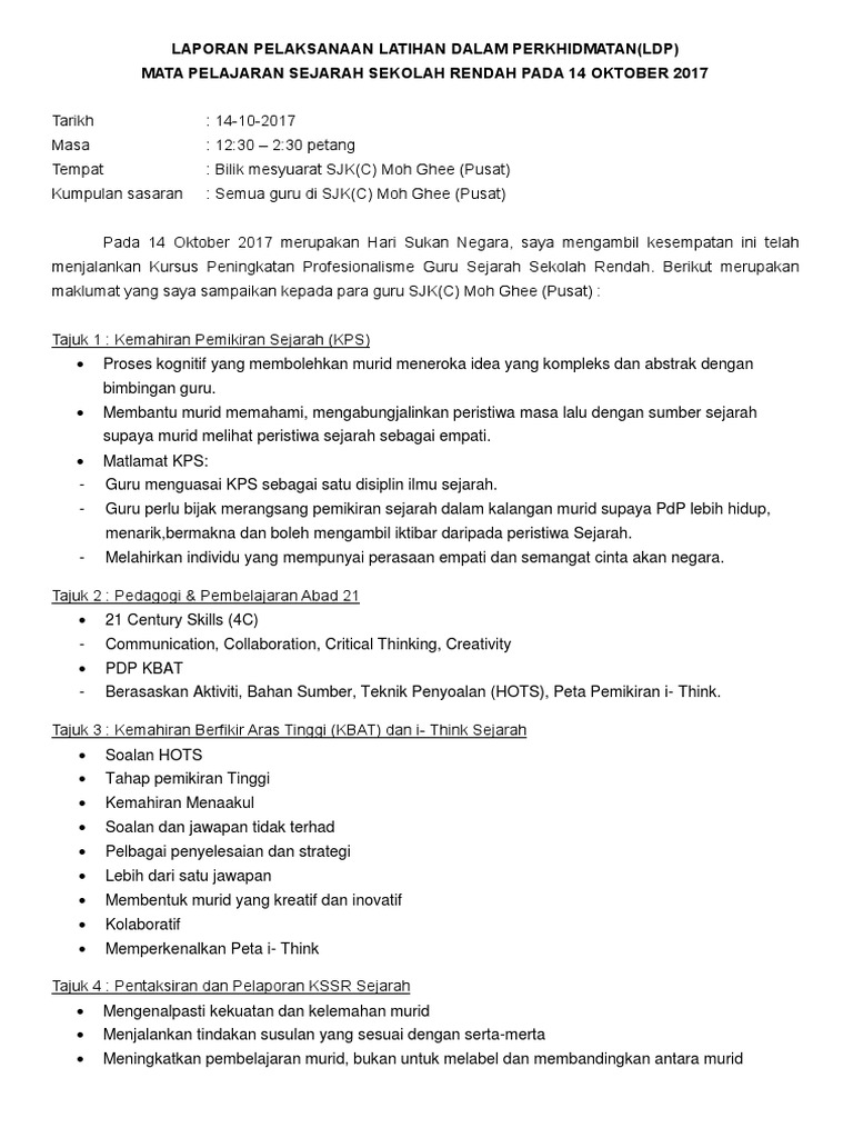 Laporan Ldp Sejarah