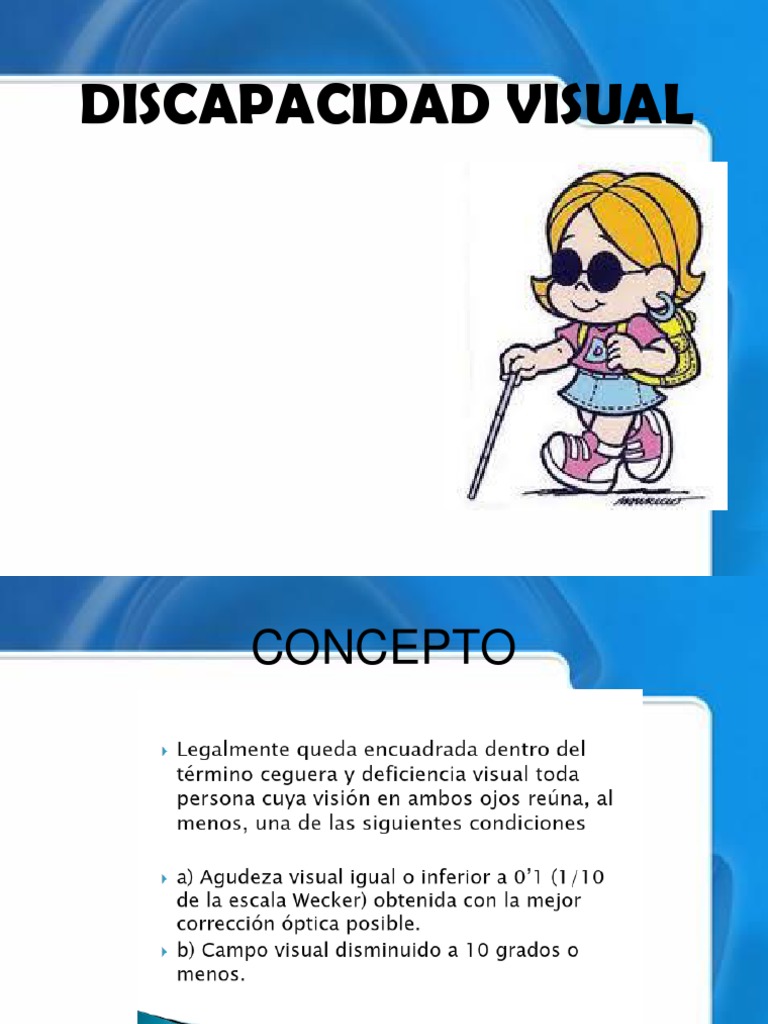 Conceptos y Tipos de Discapacidad Visual | PDF