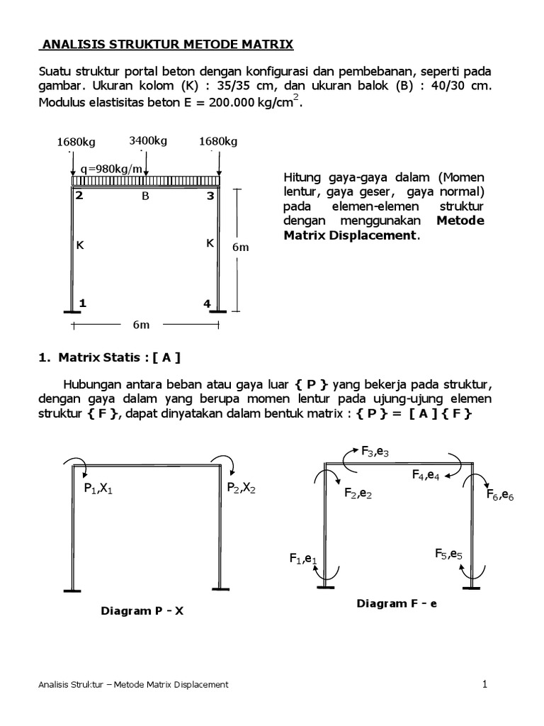 Analisis Struktur Metode Matrix (#1) PDF | PDF