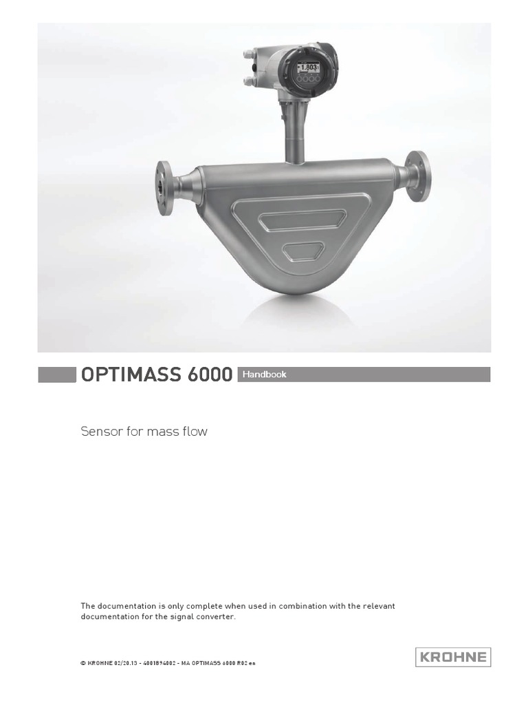 Manual Optimass 6000 Krohne PDF Flow Measurement Disclaimer