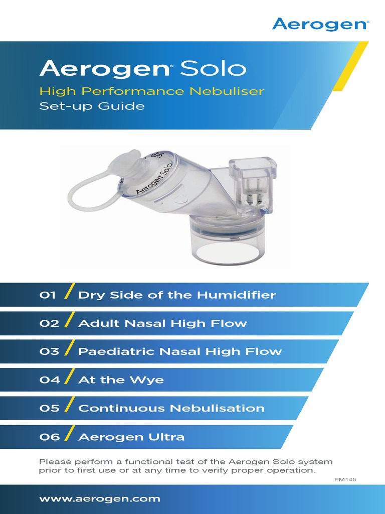 Aerogen Solo Set Up Guide 2015 | PDF | Syringe | Manufactured Goods