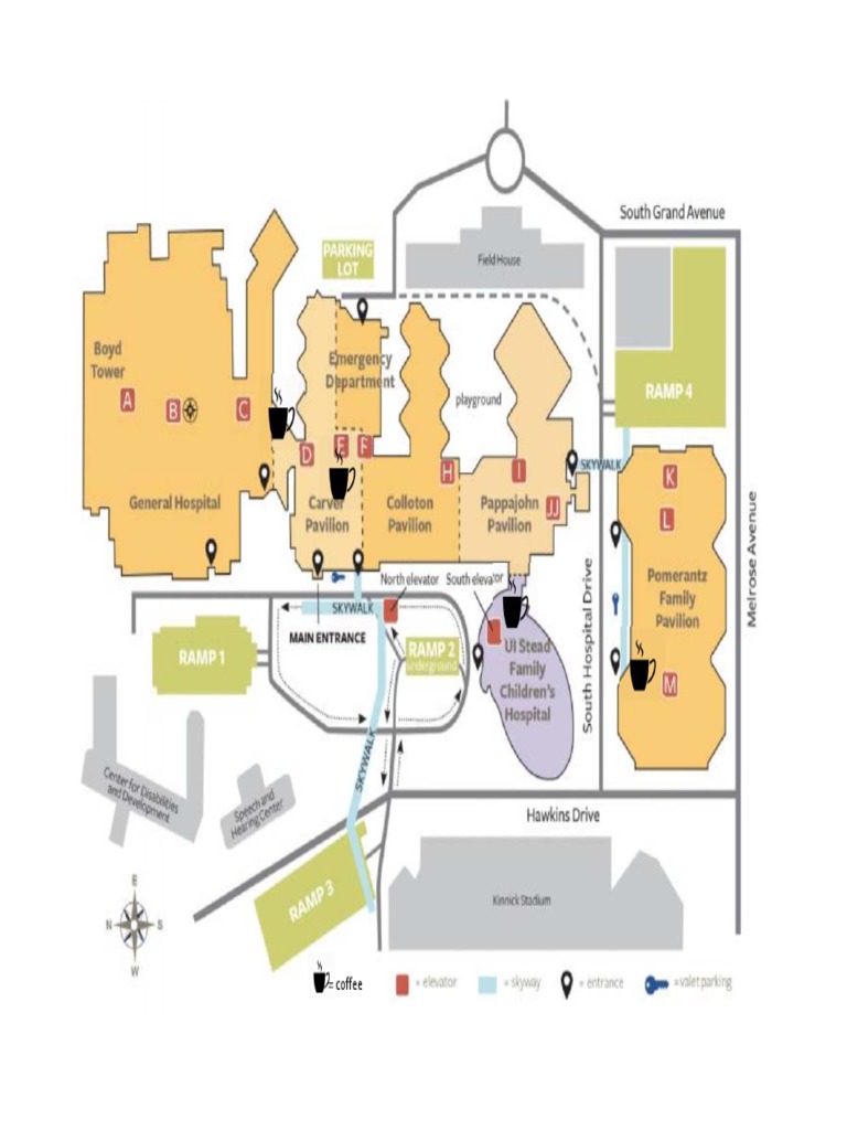 University Of Iowa Hospital Map Uihc Coffee Map | Pdf