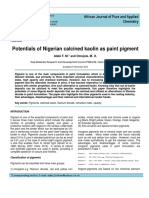 Potentials of Nigerian Calcined Kaolin As Paint Pigment: Review