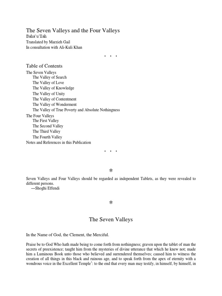 The Seven Valleys and The Four Valleys PDF